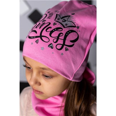 Комплект "Принцесса Розовый" (шапка + снуд)