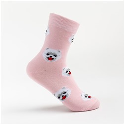 Носки детские, цвет розовый/принт собачки, размер 14