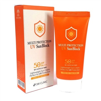 3W Clinic Cолнцезащитный крем для лица / Multi protection UV Sun Block, 70 мл