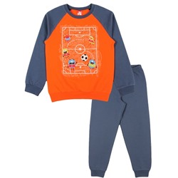 CAK 5395 Пижама для мальчика, темно-серый-оранжевый