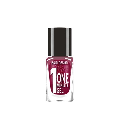 Лак для ногтей One minute gel тон 221 искристый бордовый, 10мл