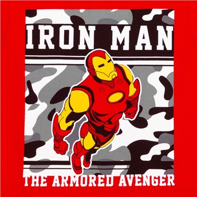 Футболка детская "Iron man" Мстители, рост 86-92, красный