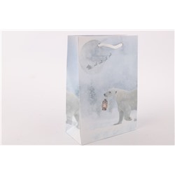 Пакет подарочный с глянцевой ламинацией 14х20х6,5см (MS) Полярный медведь, 157 г