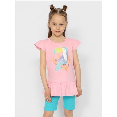 CSKG 90183-27-372 Комплект для девочки (футболка, бриджи),розовый