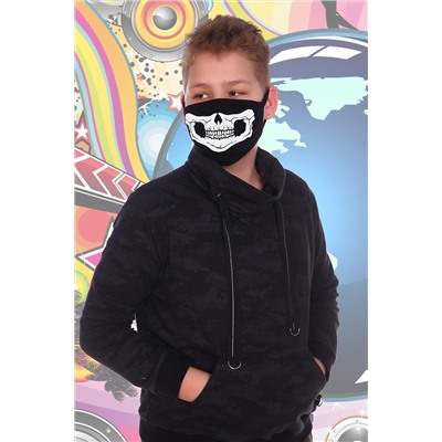 Санитарно-гигиеническая маска немедицинского назначения Зиппер (подростковая) черный