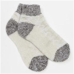 Носки детские шерстяные укороченные, цвет белый/серый, размер 16-18