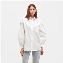 Рубашка женская с объёмными рукавами MINAKU: Casual Collection цвет белый, р-р 42