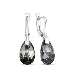 Серьги из серебра с кристаллами премиум Австрия серебрянная ночь с-021 001SINI