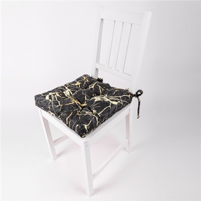 Сидушка на стул с завязками 'Радушная хозяйка (Традиция)' 40х40, рогожка, 'Мрамор'