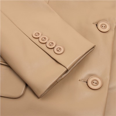 Пиджак женский (экокожа) MINAKU: Eco leather, цвет бежевый, размер 42-44