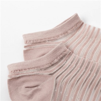 Набор стеклянных женских носков 2 пары "Полосочки", р-р 35-37 (22-25 см), цвет роз/черн