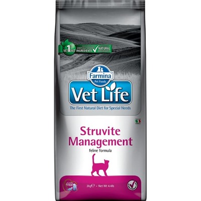 Корм Vet Life Cat Management Struvite 2 kg/ для взрослых  кошек при профил. МКБ