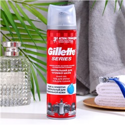 Гель для бритья Gillette Series 3x Pure & Sensitive, для чувствительной кожи, 200 мл