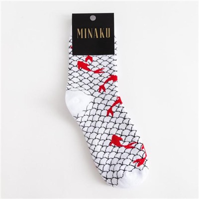 Носки MINAKU «Рыбки», цвет чёрный, размер 38-39 (25 см)