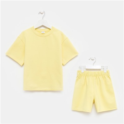 Костюм детский (футболка, шорты) MINAKU: Casual Collection цвет лимонный, рост 104
