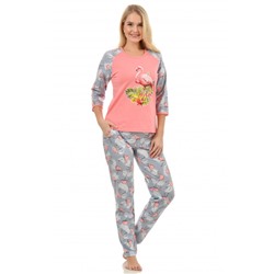 Пижама М-306 фламинго серая