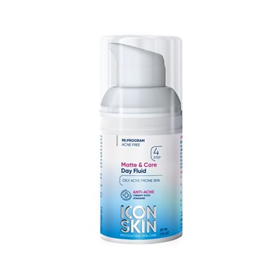 ICON SKIN  / Дневной крем-флюид для жирной и проблемной кожи. 8 часов матирования, профессиональный уход, 30 мл