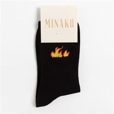 Носки MINAKU «Fire», цвет чёрный, размер 40-41 (27 см)