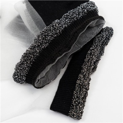 Носки женские стеклянные MINAKU «Цветы», цвет чёрный, р-р 36-37 (23 см)