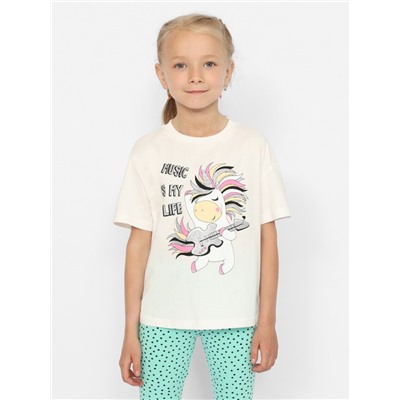 CWKG 90151-21 Комплект для девочки (футболка, брюки типа "легинсы"),экрю