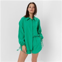 Комплект женский (блузка, шорты) MINAKU: Casual Collection, цвет зелёный, размер 42