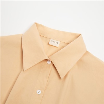 Рубашка женская удлиненная MINAKU: Casual Collection цвет бежевый, р-р 42