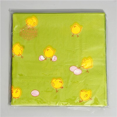 Салфетки бумажные «Пасхальный цыплёнок», набор, 20 шт., 33 × 33 см.