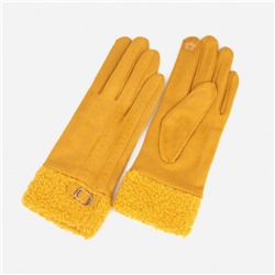 Перчатки женские, безразмерные, без утеплителя, цвет жёлтый