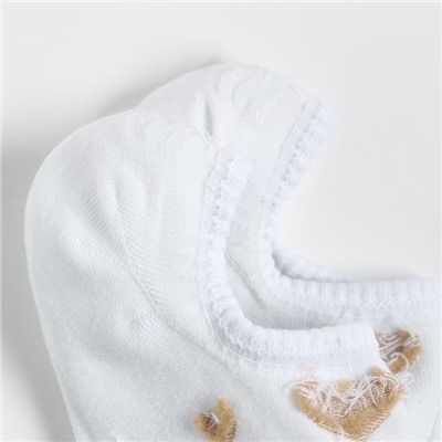 Носки женские MINAKU «Сердце», цвет белый, размер 36-37 (23 см)