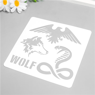 Трафарет для татуировки "Волк" 15х15 см