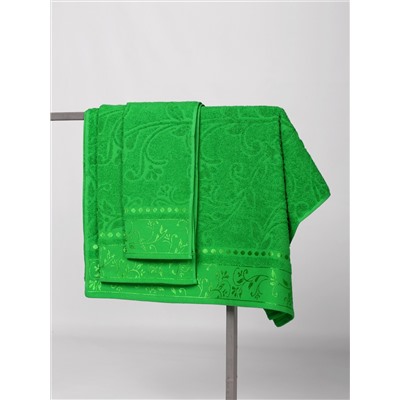 Набор махровых полотенец "Жаккард" Зеленый