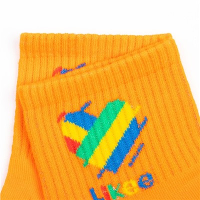 Носки детские Likee, цвет оранжевый, размер 18 (6-8 лет)