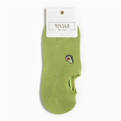 Носки женские укороченные MINAKU "Авокадо" цвет зелёный, р-р 36-39 (23-25 см)   7488411