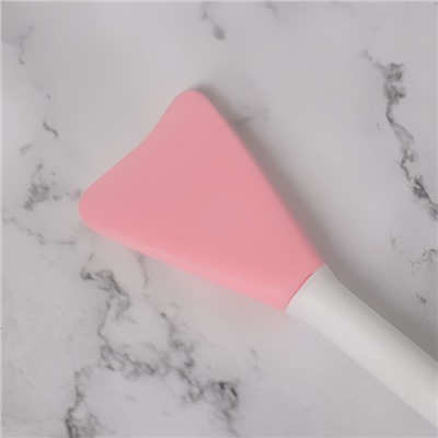 Щётка для умывания, силиконовая, двусторонняя, 16 × 4 × 2 см, цвет розовый/белый