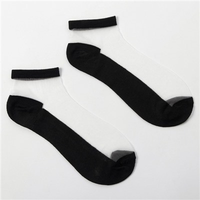 Набор стеклянных женских носков 3 пары "Француженка", р-р 35-37 (22-25 см), цвет бел/беж/черн