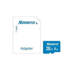 Карта памяти MicroSD  8Gb Class 10 Smarto (с адаптером) УЦЕНКА (БЕЗ УПАКОВКИ)