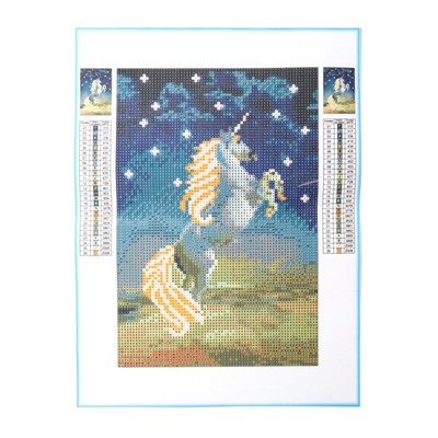 Алмазная мозаика со светящимися стразами «Юникорн» 20х30 см, на холсте