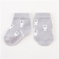 Носки Крошка Я "Мишки", серый, 6-8 см