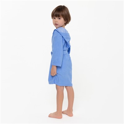 Халат махровый для мальчика, рост 98-104 см, цвет голубой 180г/м, 80% хлопок, 20% полиэстер