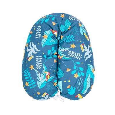 Подушка 'Бумеранг' для беременных 'MamaRelax' 35х155 (синтепух, чехол вн.100% хл.+ навол.100% хл.) 'Тропические птички синий'