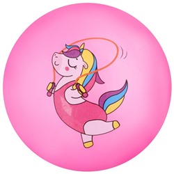 Мяч детский "Единорожка со скакалкой" 22 см, 60 гр, цвет розовый