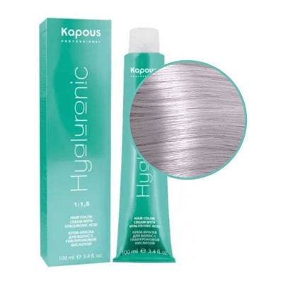 Kapous HY 911 Осветляющий серебристый пепельный, крем-краска для волос с гиалуроновой кислотой, 100 мл