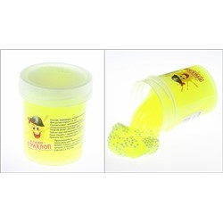 Слайм Прихлоп туба с шариками желтый 40 грамм