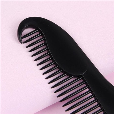 Расчёска-гребень для усов и бороды, 11,5 × 9,7 см, цвет чёрный
