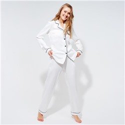 Пижама женская (сорочка, брюки) MINAKU: Light touch цвет белый, р-р 48