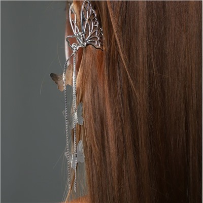 Краб для волос, цвет серебристый, с подвеской, арт. 061.412