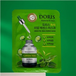 Маска DORIS GREEN TEA REAL ESSENCE MASK, для лица тканевая, 25 мл