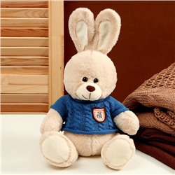 Мягкая игрушка "Заяц" в свитере, 25 см, цвет МИКС