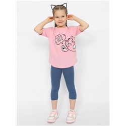 CSKG 90214-27 Комплект для девочки (футболка, бриджи),розовый