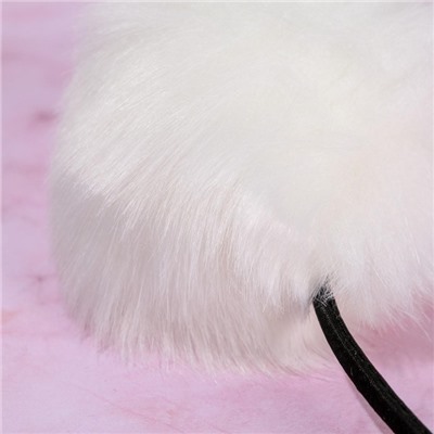 Ободок для волос с пушистыми ушками «Мишка», белый